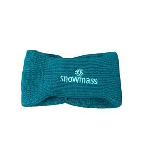 Vintage 90s Snowmass Colorado Turquoise Teal Fleece Knit Headband VTG
